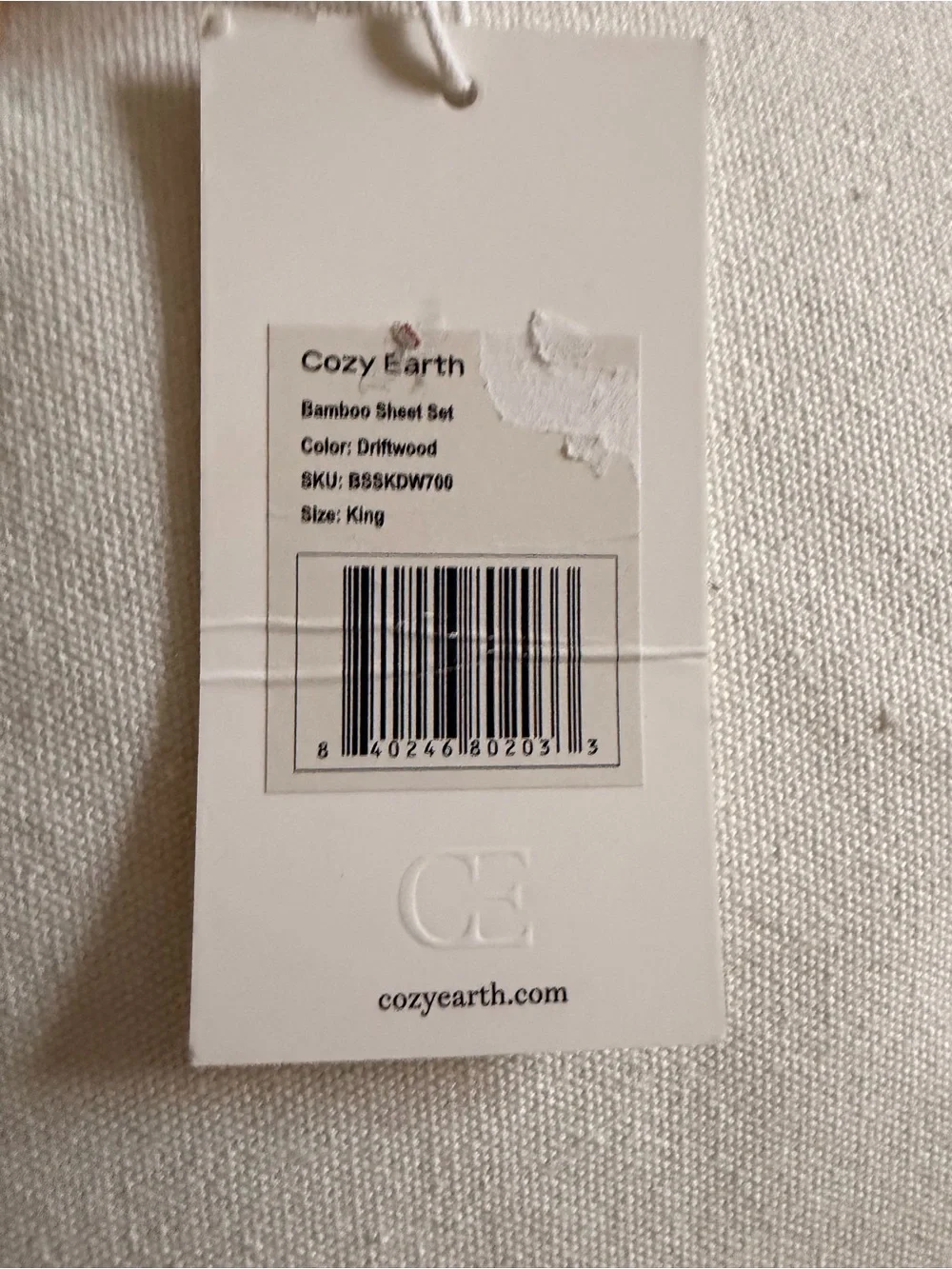 Cozy Earth Viscose from Bamboo Sheet Set King Size in Driftwood NWT